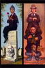 Woman on Tombstone and 3 Men in Quicksand, Elevator Stretch Paintings; Clem Hill, 1982, after concept by Marc Davis, 1965